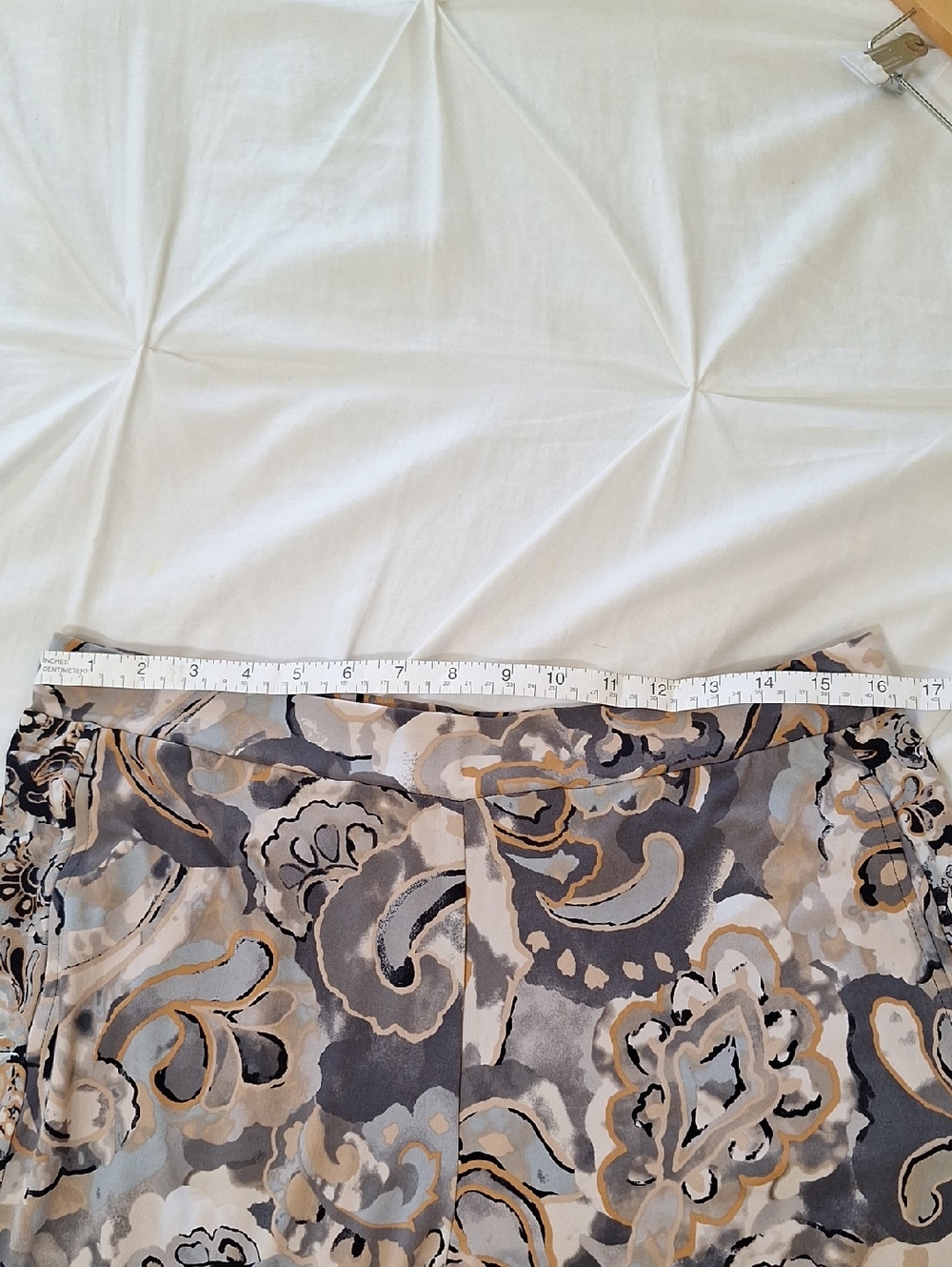 Boho Paisley Floral Wide Leg Cropped Pants Earth Tones - Picture 8 of 13